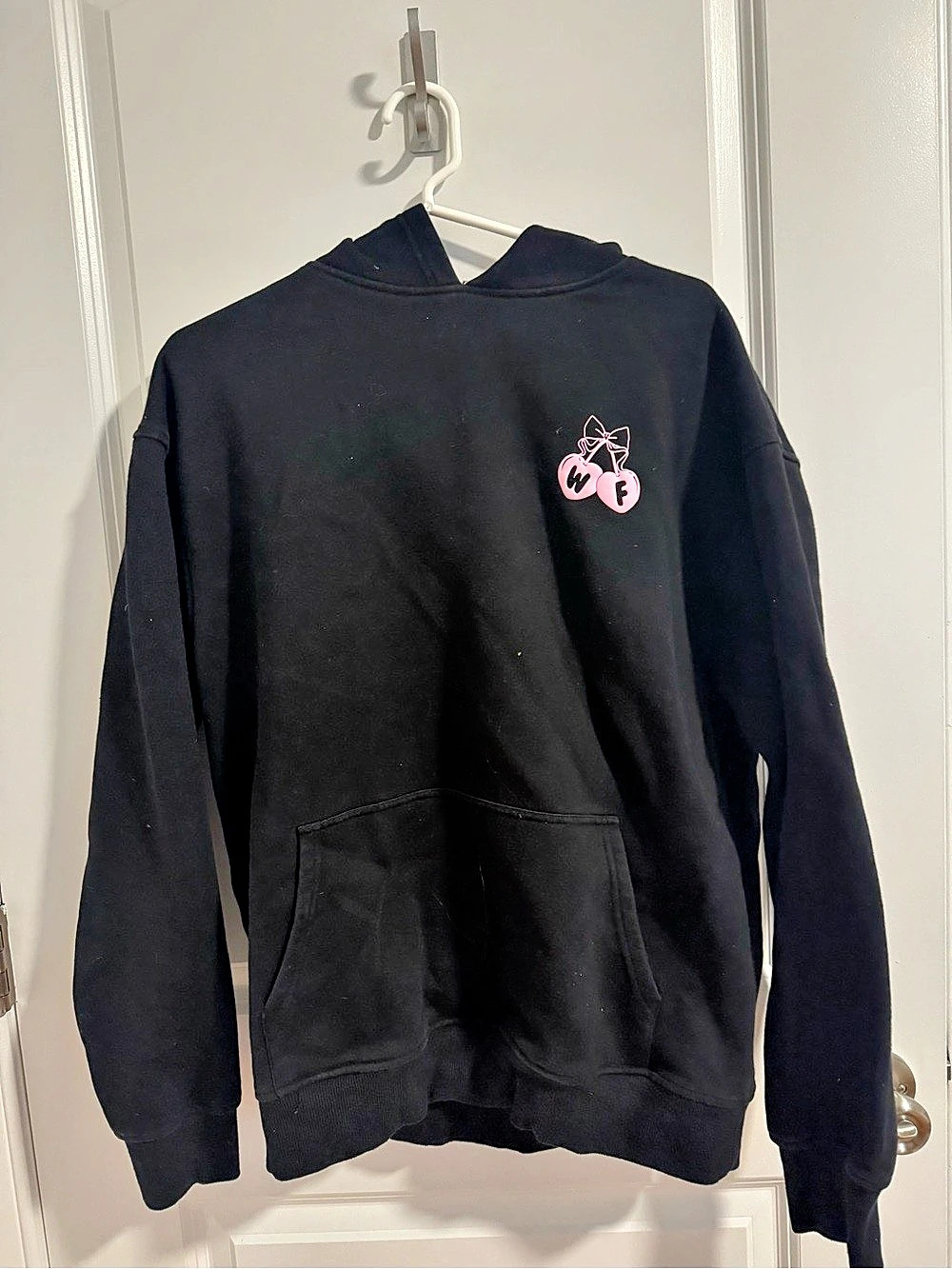 White Fox Feel the Love Hoodie Black & Pink Hoodie Size M/L